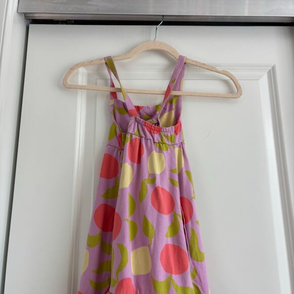 Hanna Anderson Girl’s Sleeveless Crossback Dress with Pockets Sz 6/7 Fruit Print - Picture 5 of 9